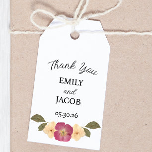 Elegant Wildflower Garden Boho Wedding Thank You Gift Tags