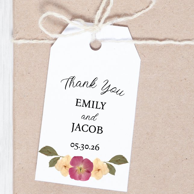 Elegant Wildflower Garden Boho Wedding Thank You Gift Tags (Creator Uploaded)