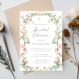 Elegant Wildflower Garden Bridal Shower Invitation