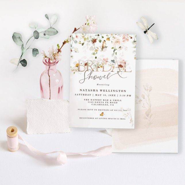 Elegant Wildflower Garden Bridal Shower Invitation (Creator Uploaded)