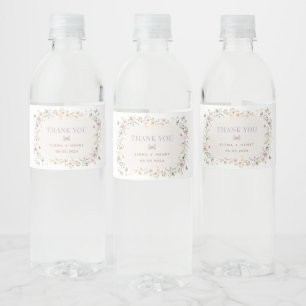 Elegant Wildflower Garden Fairytale Wedding Favour Water Bottle Label