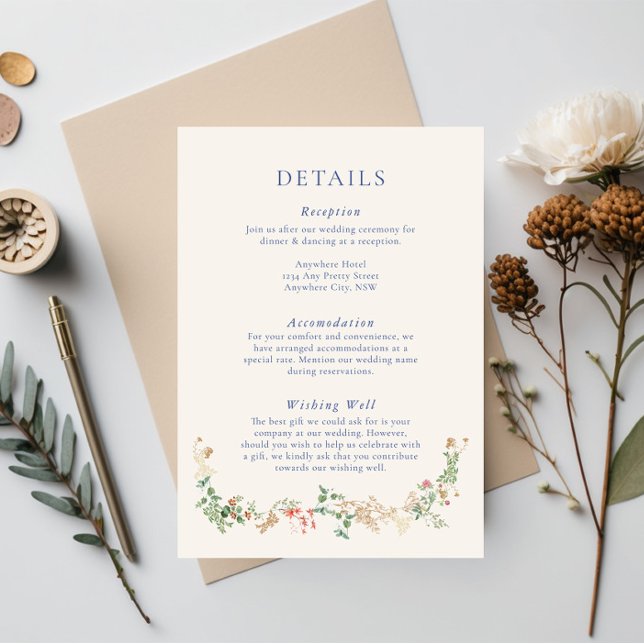 Elegant Wildflower Garden Floral Enclosure Card (Creator Uploaded)
