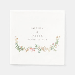 Elegant Wildflower Garden Floral Wedding Napkin