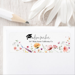 Elegant Wildflower Garden Graduation Return Addres