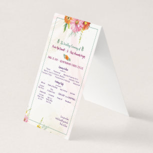 Elegant Wildflower Garden Wedding Program