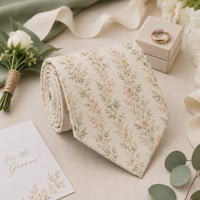 Elegant Wildflower Garden Wedding Tie (Creator Uploaded)