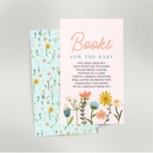 Elegant Wildflower Girls Books For Baby Enclosure Card