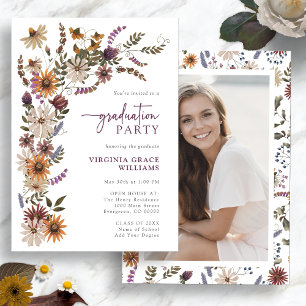 Elegant Wildflower Graduation Invitation