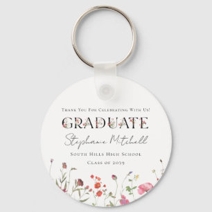 Elegant Wildflower Graduation  Key Ring