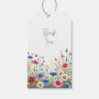 Elegant Wildflower In Bloom Birthday Gift Tags