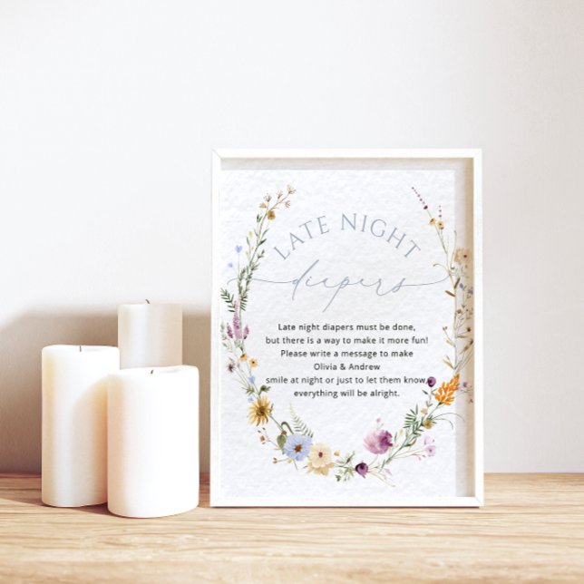 Elegant Wildflower Late Night Diapers Poster (Creator Uploaded)