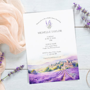 Elegant Wildflower Lavender Purple Violet Floral Invitation