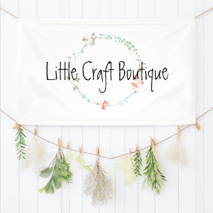 Elegant Wildflower Line Art Wreath Banner