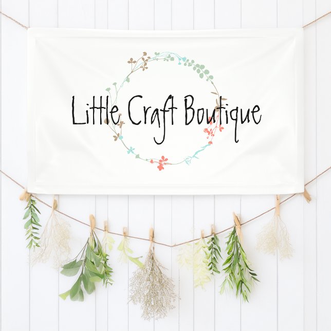 Elegant Wildflower Line Art Wreath Banner (Elegant Wildflower Line Art Wreath Banner)