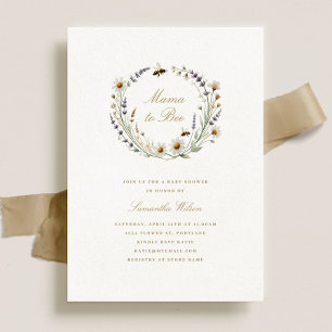 Elegant Wildflower Mama to Bee Baby Shower Invitation