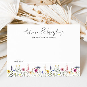 Elegant Wildflower Meadow Baby Shower Advice Card