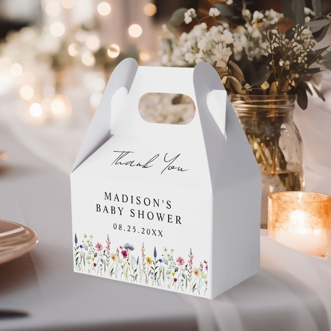 Elegant Wildflower Meadow Baby Shower Favour Box (Creator Uploaded)