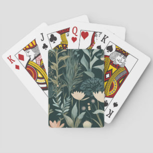 Elegant Wildflower Meadow Botanical Pattern in For Playing Cards