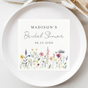 Elegant Wildflower Meadow Bridal Shower Napkin