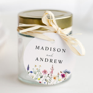 Elegant Wildflower Meadow Cream Wedding Favour Tags