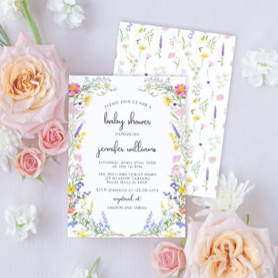 Elegant Wildflower Meadow Flower Baby Girl Shower Invitation