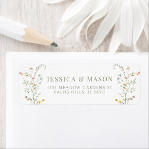 Elegant wildflower meadow flower Return Address