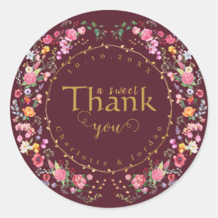 Elegant Wildflower Meadow Spring Garden Wedding Classic Round Sticker