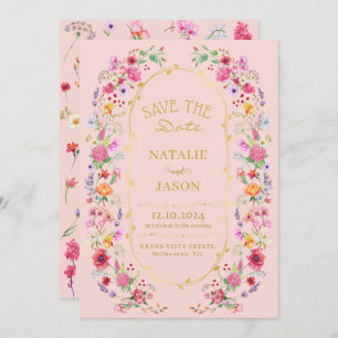 Elegant Wildflower Meadow Spring Garden Wedding Save The Date