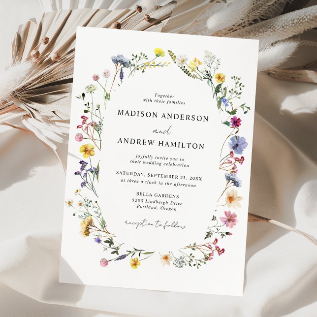 Elegant Wildflower Meadow Wedding Invitation (Creator Uploaded)