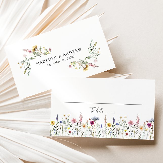 Elegant Wildflower Meadow Wedding Place Card (Creator Uploaded)