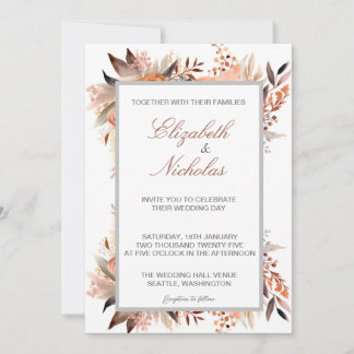 Elegant Wildflower Minimalist Wedding Invitation