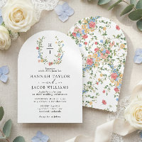 Elegant Wildflower Monogram Wedding Arch