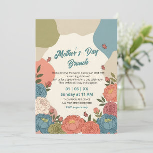 Elegant Wildflower Mother's Day Brunch Invitation 