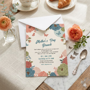 Elegant Wildflower Mother's Day Brunch Invitation 