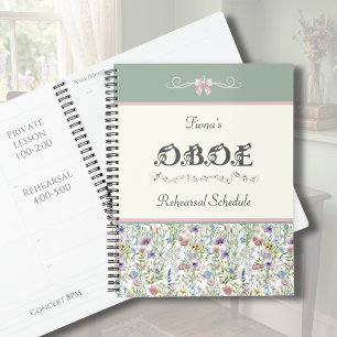 Elegant Wildflower Oboe Rehearsal Schedule Planner