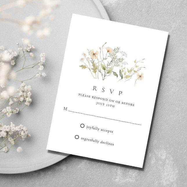 Elegant Wildflower Outdoor Wedding RSVP Card (Elegant Wildflower Outdoor Wedding RSVP)