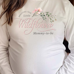 Elegant Wildflower Pink Mummy-to-be Shower T-Shirt