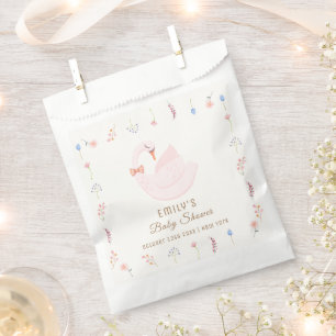 Elegant Wildflower Princess Swan Girl Baby Shower  Favour Bags