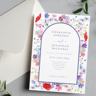Elegant Wildflower Purple Arch Invitation