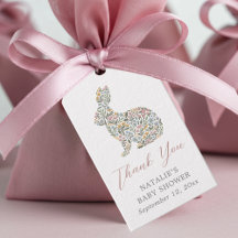 Elegant Wildflower Rabbit Baby Shower Favour 