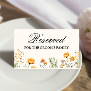 Elegant Wildflower reserve for the groom's family Place Card