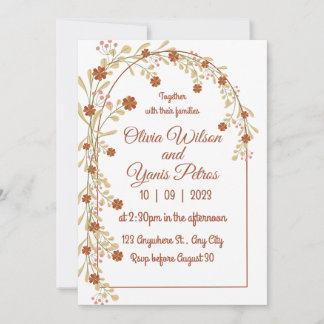 Elegant Wildflower Rustic Boho Bridal Shower  Invitation