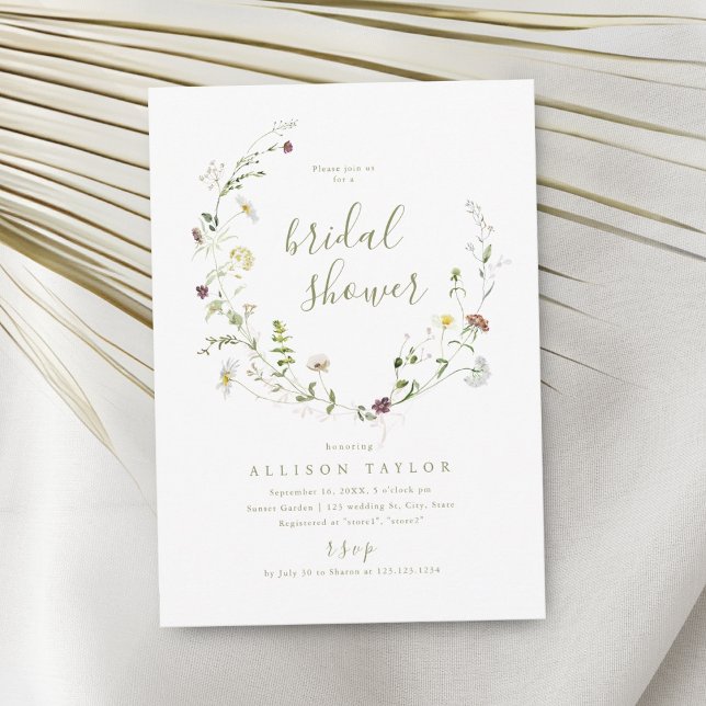 Elegant Wildflower Rustic Boho Bridal Shower  Invitation (Creator Uploaded)