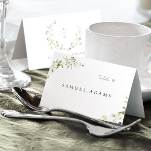 Elegant Wildflower Rustic Boho Foldable Place Card