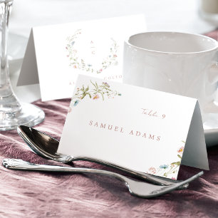 Elegant Wildflower Rustic Boho Foldable Place Card