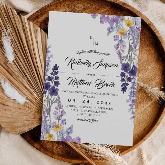 Elegant Wildflower Rustic Wedding Invitation (Creator Uploaded)