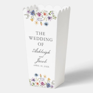 Elegant Wildflower Spring Wedding Custom Popcorn Favour Box