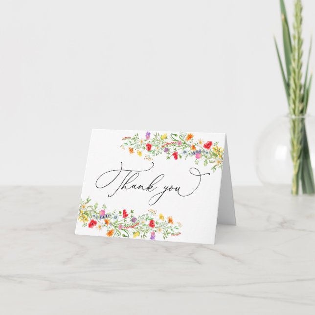 Elegant wildflower thank you card (Front)
