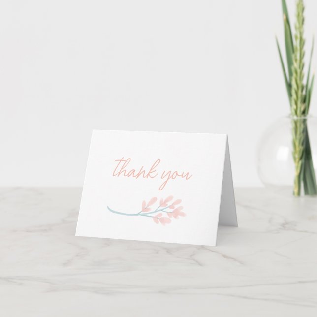 Elegant Wildflower Watercolor Bridal Shower Thank You Card (Front)