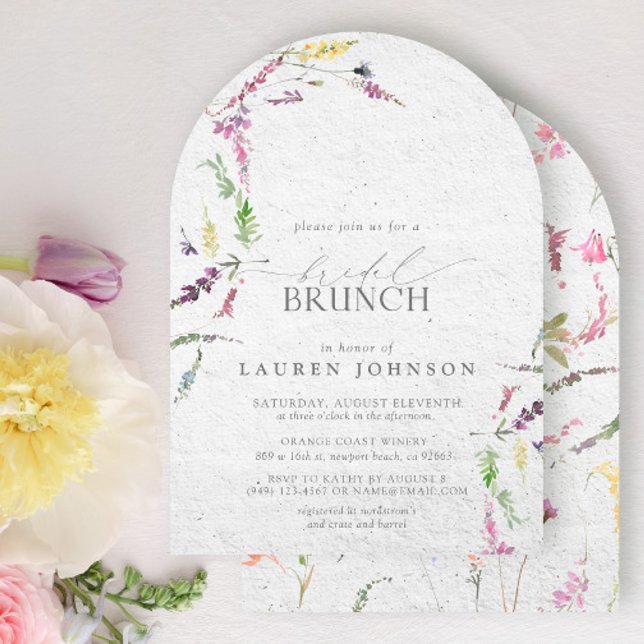 Elegant Wildflower Watercolor Floral Bridal Brunch Invitation (Creator Uploaded)